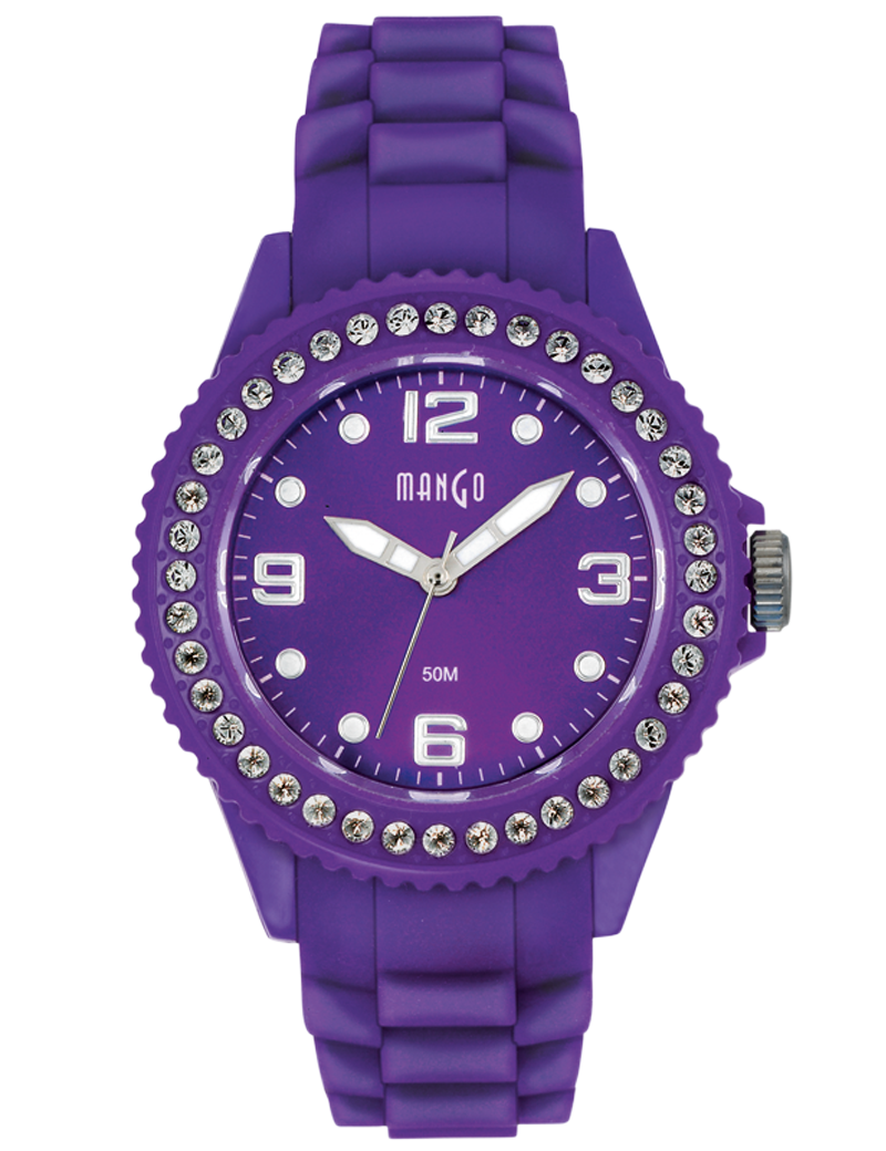 MANGO Tutti Frutti med sten (36mm) - Mørkelilla