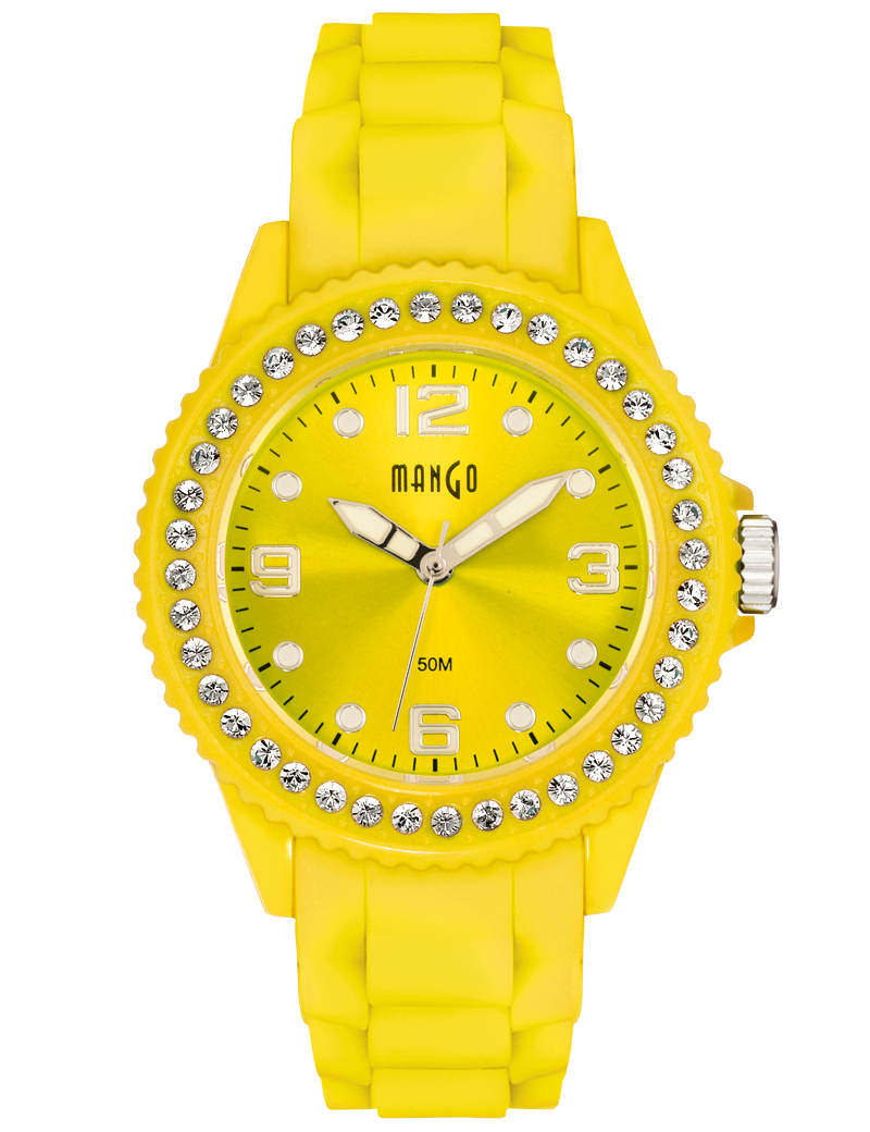 MANGO Tutti Frutti med sten (36mm) - Gul